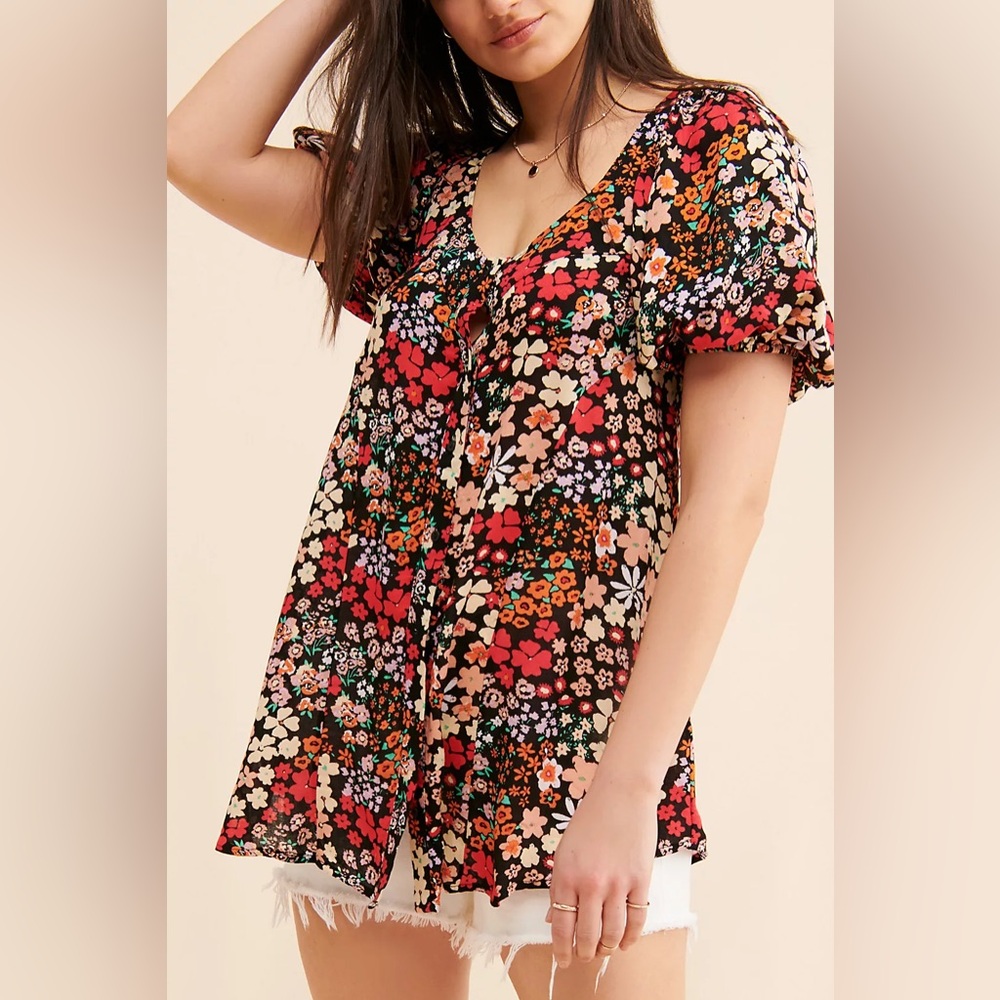 Free People Callie Printed Tunic Size Small